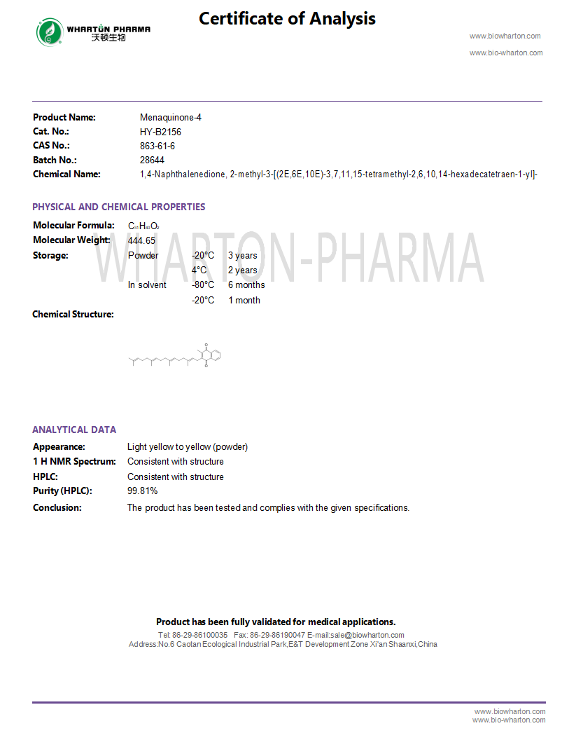 Menaquinone-4-COA wharton